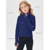 Haloumoning Girls Half Zip Pullover Sweatshirt Long Sleeve Workout Shirts Mock Neck Athletic Cropped Tops(Navy)