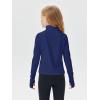 Haloumoning Girls Half Zip Pullover Sweatshirt Long Sleeve Workout Shirts Mock Neck Athletic Cropped Tops(Navy)