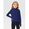 Haloumoning Girls Half Zip Pullover Sweatshirt Long Sleeve Workout Shirts Mock Neck Athletic Cropped Tops(Navy)