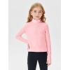 Haloumoning Girls Half Zip Pullover Sweatshirt Long Sleeve Workout Shirts Mock Neck Athletic Cropped Tops(Pink)