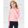 Haloumoning Girls Half Zip Pullover Sweatshirt Long Sleeve Workout Shirts Mock Neck Athletic Cropped Tops(Pink)