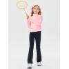 Haloumoning Girls Half Zip Pullover Sweatshirt Long Sleeve Workout Shirts Mock Neck Athletic Cropped Tops(Pink)