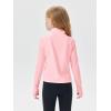 Haloumoning Girls Half Zip Pullover Sweatshirt Long Sleeve Workout Shirts Mock Neck Athletic Cropped Tops(Pink)