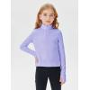 Haloumoning Girls Half Zip Pullover Sweatshirt Long Sleeve Workout Shirts Mock Neck Athletic Cropped Tops(Purple)