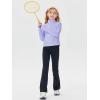 Haloumoning Girls Half Zip Pullover Sweatshirt Long Sleeve Workout Shirts Mock Neck Athletic Cropped Tops(Purple)
