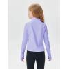 Haloumoning Girls Half Zip Pullover Sweatshirt Long Sleeve Workout Shirts Mock Neck Athletic Cropped Tops(Purple)