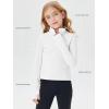 Haloumoning Girls Half Zip Pullover Sweatshirt Long Sleeve Workout Shirts Mock Neck Athletic Cropped Tops(White)