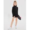 Haloumoning Girls Half Zip Sweatshirt Long Sleeve Pullover Crop Tops Kids Lightweight Fleece Fashion Winter Clothes(Black)