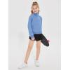 Haloumoning Girls Half Zip Sweatshirt Long Sleeve Pullover Crop Tops Kids Lightweight Fleece Fashion Winter Clothes(Blue)