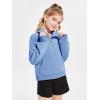 Haloumoning Girls Half Zip Sweatshirt Long Sleeve Pullover Crop Tops Kids Lightweight Fleece Fashion Winter Clothes(Blue)