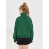 Haloumoning Girls Half Zip Sweatshirt Long Sleeve Pullover Crop Tops Kids Lightweight Fleece Fashion Winter Clothes(Dark Green)