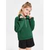 Haloumoning Girls Half Zip Sweatshirt Long Sleeve Pullover Crop Tops Kids Lightweight Fleece Fashion Winter Clothes(Dark Green)