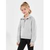 Haloumoning Girls Half Zip Sweatshirt Long Sleeve Pullover Crop Tops Kids Lightweight Fleece Fashion Winter Clothes(Grey)