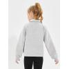 Haloumoning Girls Half Zip Sweatshirt Long Sleeve Pullover Crop Tops Kids Lightweight Fleece Fashion Winter Clothes(Grey)