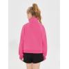 Haloumoning Girls Half Zip Sweatshirt Long Sleeve Pullover Crop Tops Kids Lightweight Fleece Fashion Winter Clothes(Hot Pink)
