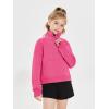 Haloumoning Girls Half Zip Sweatshirt Long Sleeve Pullover Crop Tops Kids Lightweight Fleece Fashion Winter Clothes(Hot Pink)