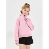 Haloumoning Girls Half Zip Sweatshirt Long Sleeve Pullover Crop Tops Kids Lightweight Fleece Fashion Winter Clothes(Light Pink)