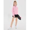 Haloumoning Girls Half Zip Sweatshirt Long Sleeve Pullover Crop Tops Kids Lightweight Fleece Fashion Winter Clothes(Light Pink)