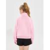Haloumoning Girls Half Zip Sweatshirt Long Sleeve Pullover Crop Tops Kids Lightweight Fleece Fashion Winter Clothes(Light Pink)