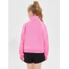 Haloumoning Girls Half Zip Sweatshirt Long Sleeve Pullover Crop Tops Kids Lightweight Fleece Fashion Winter Clothes(Pink)