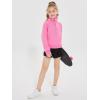 Haloumoning Girls Half Zip Sweatshirt Long Sleeve Pullover Crop Tops Kids Lightweight Fleece Fashion Winter Clothes(Pink)