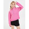 Haloumoning Girls Half Zip Sweatshirt Long Sleeve Pullover Crop Tops Kids Lightweight Fleece Fashion Winter Clothes(Pink)