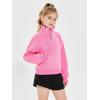 Haloumoning Girls Half Zip Sweatshirt Long Sleeve Pullover Crop Tops Kids Lightweight Fleece Fashion Winter Clothes(Pink)