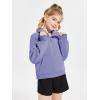 Haloumoning Girls Half Zip Sweatshirt Long Sleeve Pullover Crop Tops Kids Lightweight Fleece Fashion Winter Clothes(Purple)