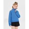 Haloumoning Girls Half Zip Sweatshirt Long Sleeve Pullover Crop Tops Kids Lightweight Fleece Fashion Winter Clothes(Royal Blue)
