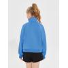 Haloumoning Girls Half Zip Sweatshirt Long Sleeve Pullover Crop Tops Kids Lightweight Fleece Fashion Winter Clothes(Royal Blue)