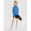 Haloumoning Girls Half Zip Sweatshirt Long Sleeve Pullover Crop Tops Kids Lightweight Fleece Fashion Winter Clothes(Royal Blue)