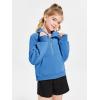 Haloumoning Girls Half Zip Sweatshirt Long Sleeve Pullover Crop Tops Kids Lightweight Fleece Fashion Winter Clothes(Royal Blue)