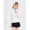 Haloumoning Girls Half Zip Sweatshirt Long Sleeve Pullover Crop Tops Kids Lightweight Fleece Fashion Winter Clothes(White)