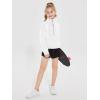 Haloumoning Girls Half Zip Sweatshirt Long Sleeve Pullover Crop Tops Kids Lightweight Fleece Fashion Winter Clothes(White)