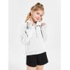 Haloumoning Girls Half Zip Sweatshirt Long Sleeve Pullover Crop Tops Kids Lightweight Fleece Fashion Winter Clothes(White)