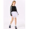 Haloumoning Girls Sequin Sweatshirts Kids Fashion Crewneck Long Batwing Sleeve Pullover Clothes 5-14 Years(Black)