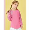 Haloumoning Girls Sequin Sweatshirts Kids Fashion Crewneck Long Batwing Sleeve Pullover Clothes 5-14 Years(Dark Pink)