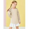 Haloumoning Girls Sequin Sweatshirts Kids Fashion Crewneck Long Batwing Sleeve Pullover Clothes 5-14 Years(Gold)