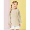 Haloumoning Girls Sequin Sweatshirts Kids Fashion Crewneck Long Batwing Sleeve Pullover Clothes 5-14 Years(Gold)