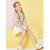 Haloumoning Girls Sequin Sweatshirts Kids Fashion Crewneck Long Batwing Sleeve Pullover Clothes 5-14 Years(Gold)