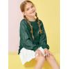 Haloumoning Girls Sequin Sweatshirts Kids Fashion Crewneck Long Batwing Sleeve Pullover Clothes 5-14 Years(Green)