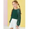 Haloumoning Girls Sequin Sweatshirts Kids Fashion Crewneck Long Batwing Sleeve Pullover Clothes 5-14 Years(Green)