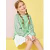 Haloumoning Girls Sequin Sweatshirts Kids Fashion Crewneck Long Batwing Sleeve Pullover Clothes 5-14 Years(Light Green)