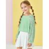 Haloumoning Girls Sequin Sweatshirts Kids Fashion Crewneck Long Batwing Sleeve Pullover Clothes 5-14 Years(Light Green)