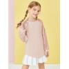 Haloumoning Girls Sequin Sweatshirts Kids Fashion Crewneck Long Batwing Sleeve Pullover Clothes 5-14 Years(Pink)