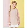 Haloumoning Girls Sequin Sweatshirts Kids Fashion Crewneck Long Batwing Sleeve Pullover Clothes 5-14 Years(Pink)