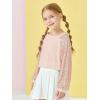 Haloumoning Girls Sequin Sweatshirts Kids Fashion Crewneck Long Batwing Sleeve Pullover Clothes 5-14 Years(Pink)