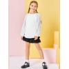 Haloumoning Girls Sequin Sweatshirts Kids Fashion Crewneck Long Batwing Sleeve Pullover Clothes 5-14 Years(White)