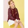 Haloumoning Girls Sequin Sweatshirts Kids Fashion Crewneck Long Batwing Sleeve Pullover Clothes 5-14 Years(Wine Red)