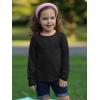 Haloumoning Toddler Baby Girls Long Sleeve T Shirt Little Kids Fall Crew Neck Tops Casual Tees 3-10 Years(Black)